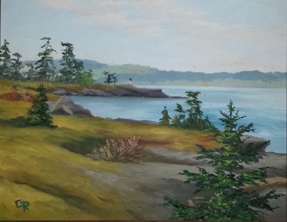 "Beaver Point Campground" - Oil on board 1979 - Owned by my parents